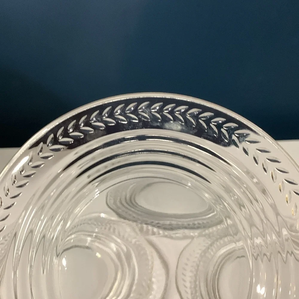 Set of 4 Clear Glass 1970s Vintage Small Plates for Appetizers Bread & Butter